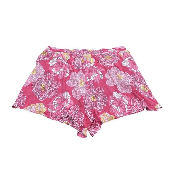 Liz Claiborne Floral Sleep Shorts XL Pink Rayon/Spandex - Picture 2 of 6